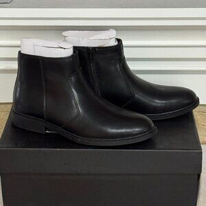 Alfani Liam Black Vegan Leather Ankle Boots Side Zipper Closure & Rubber Sole 7